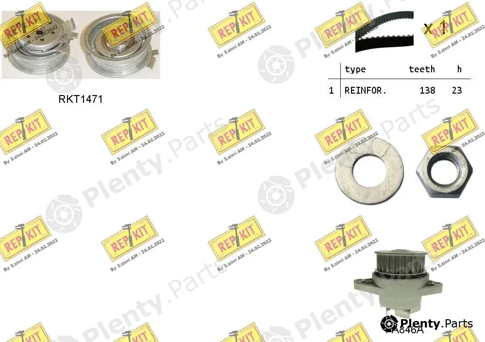 Repkit RKTK0821PA2 — Water Pump & Timing Belt Kit