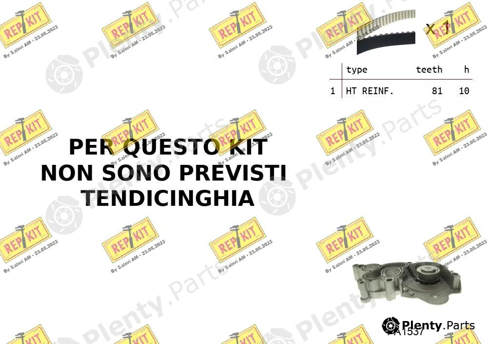 Repkit RKTK0B02PA4 — Water Pump & Timing Belt Kit