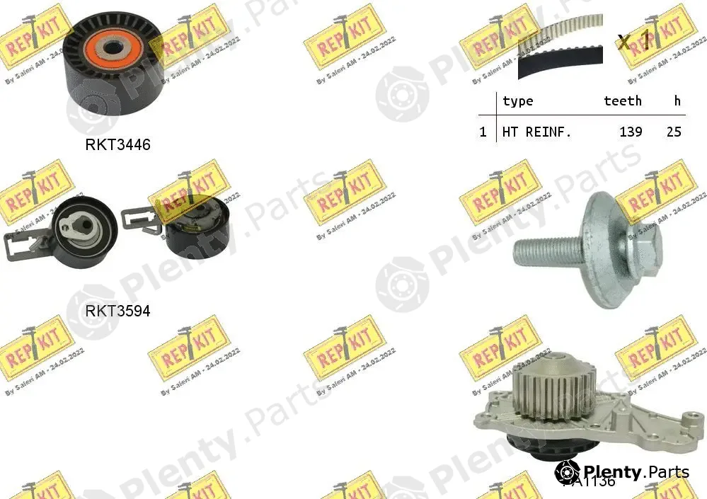Repkit RKTK1176PA — Water Pump & Timing Belt Kit