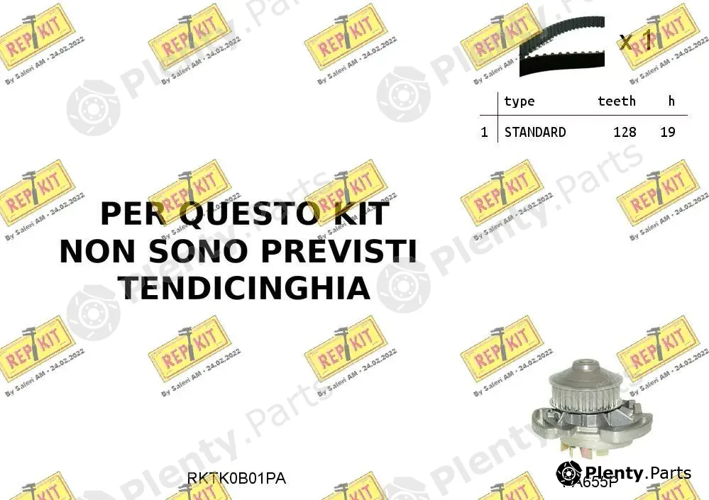 Repkit RKTK0B01PA — Water Pump & Timing Belt Kit