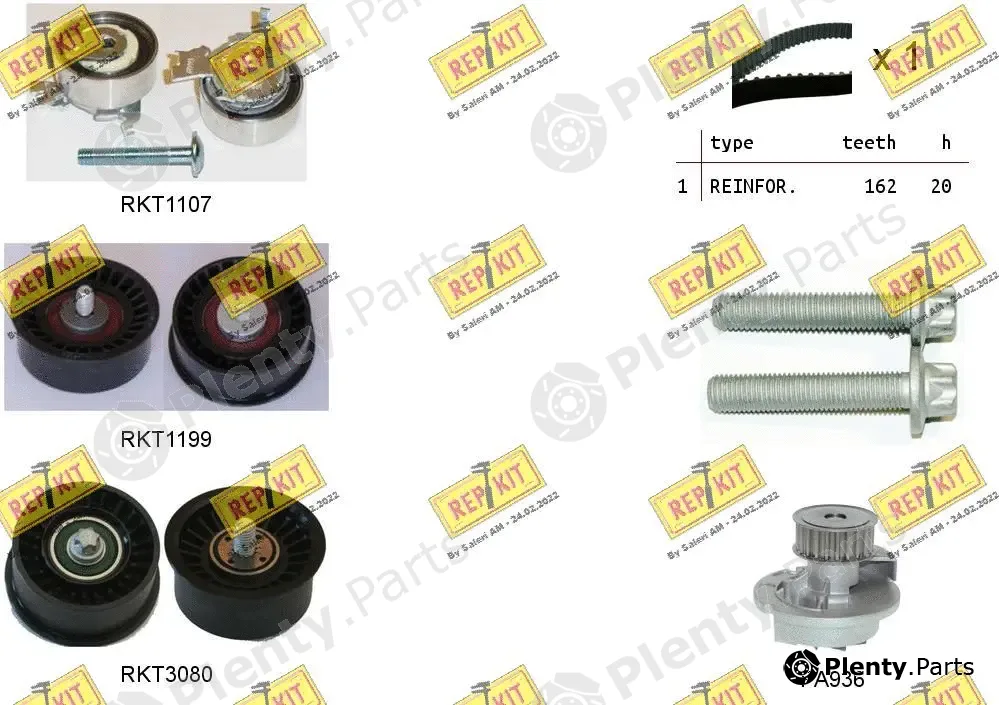 Repkit RKTK1107PA3 — Water Pump & Timing Belt Kit