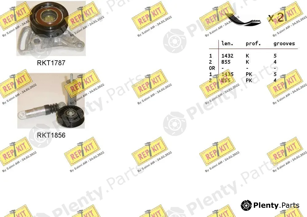 Repkit RKTA0116 — V-Ribbed Belt Set
