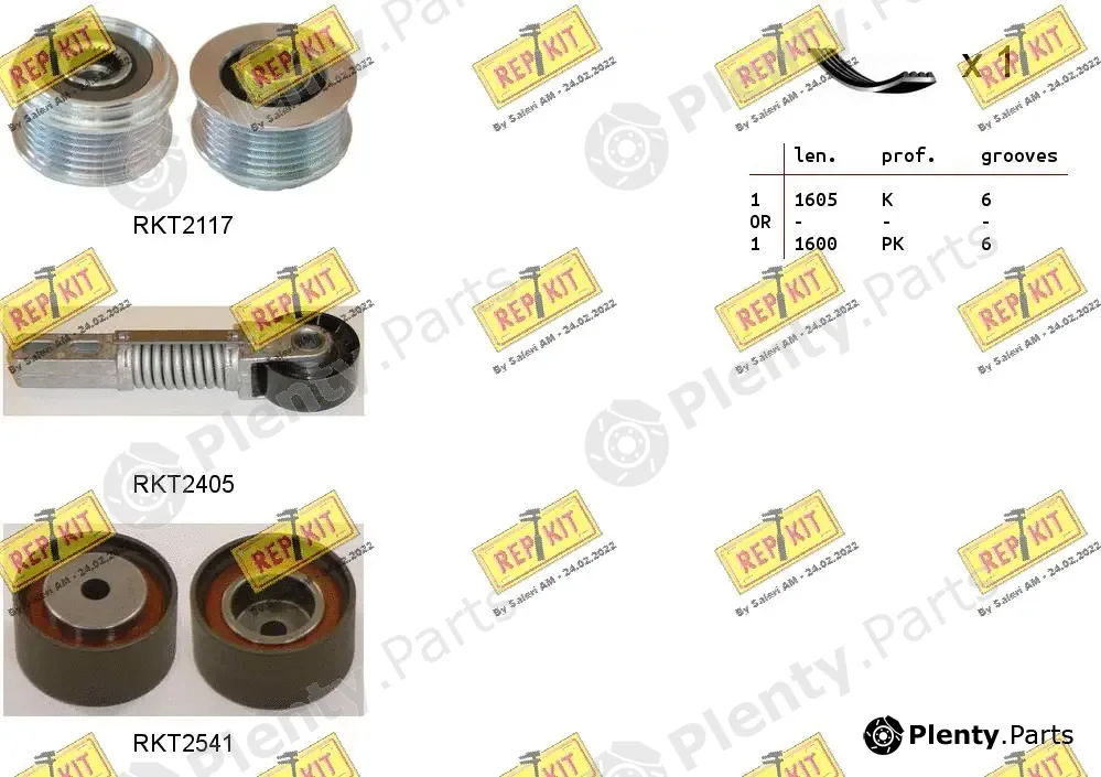 Repkit RKTA0107 — V-Ribbed Belt Set