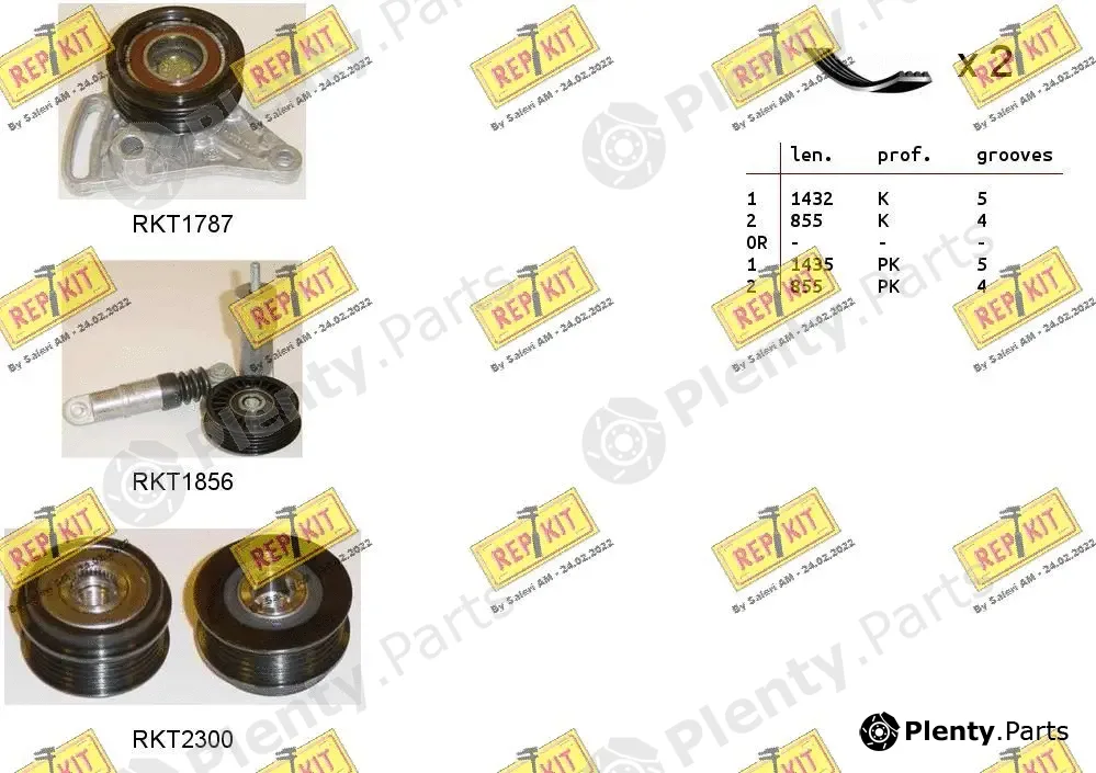 Repkit RKTA0071 — V-Ribbed Belt Set