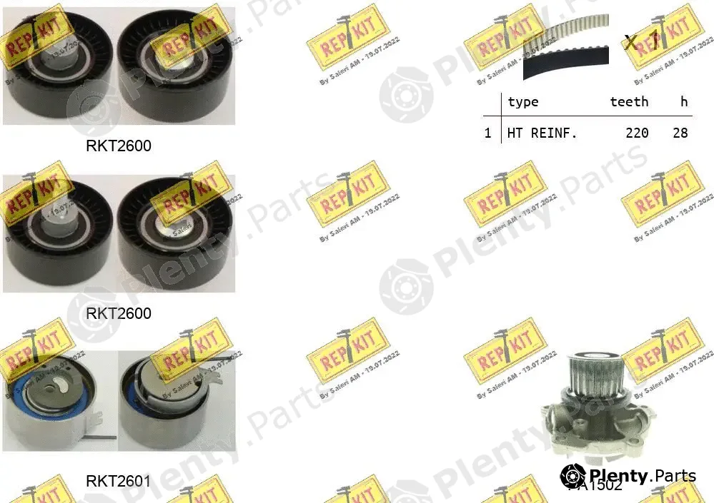 Repkit RKTK1067PA — Water Pump & Timing Belt Kit