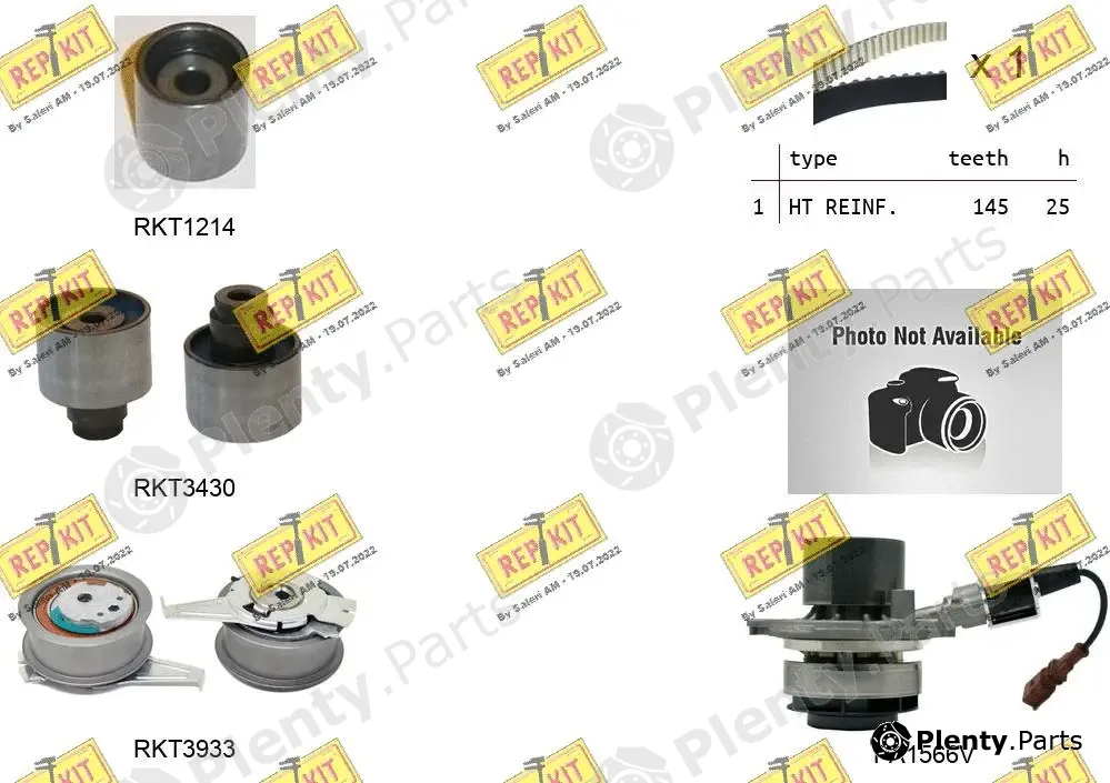 Repkit RKTK1288PA2 — Water Pump & Timing Belt Kit