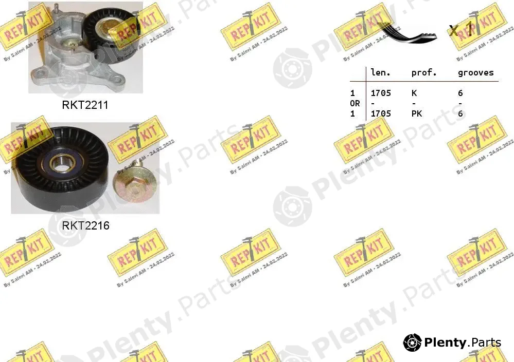 Repkit RKTA0048 — V-Ribbed Belt Set