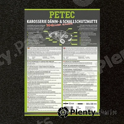 Petec 87600 — Engine Compartment Noise Insulation BODY INSULATING & ACOUSTIC MAT