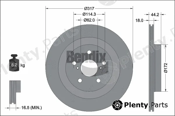 BENDIX Braking BDS2315 — Brake Disc