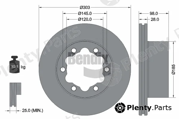 BENDIX Braking BDS1580 — Brake Disc
