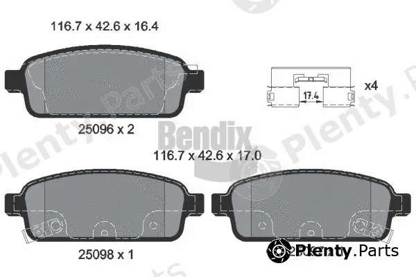 BENDIX Braking BPD1060 — Brake Pad Set, disc brake