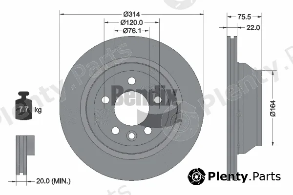BENDIX Braking BDS1382 — Brake Disc