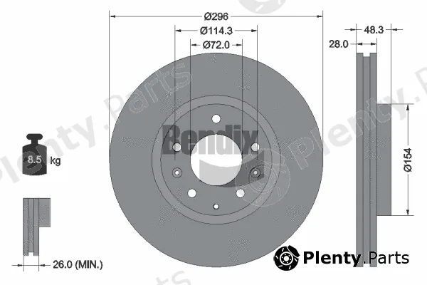 BENDIX Braking BDS1737 — Brake Disc