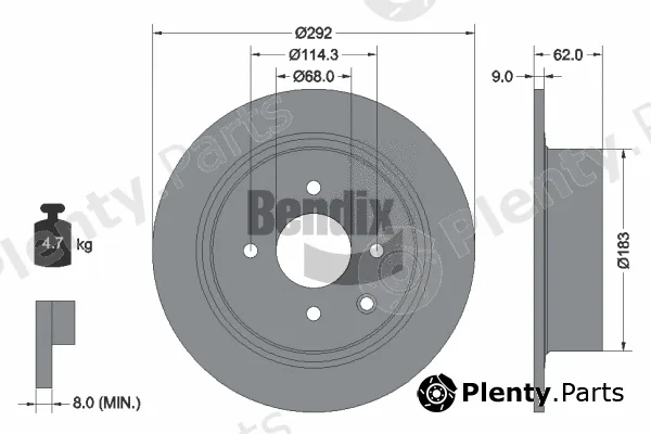BENDIX Braking BDS2026 — Brake Disc