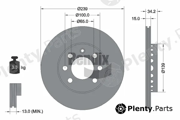 BENDIX Braking BDS1939 — Brake Disc