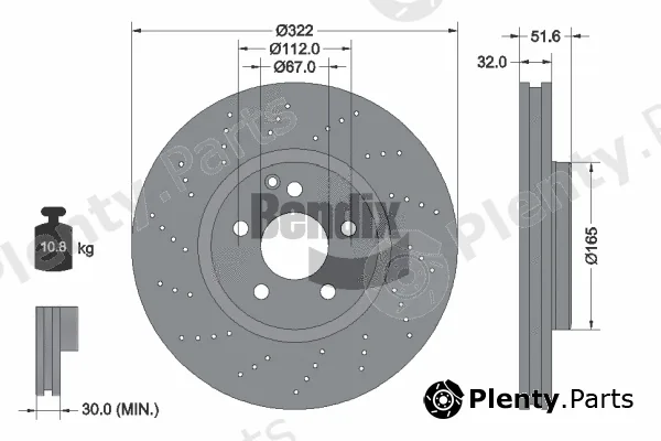 BENDIX Braking BDS1723HC — Brake Disc