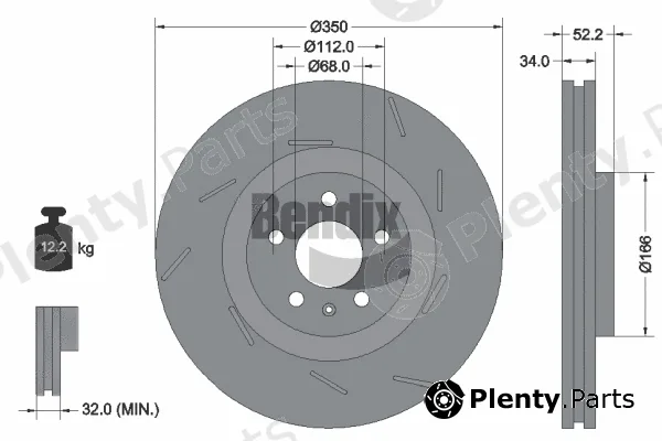BENDIX Braking BDS2207RHC — Brake Disc