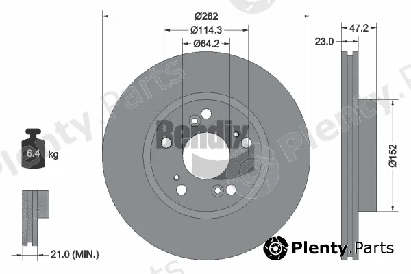 BENDIX Braking BDS1208 — Brake Disc