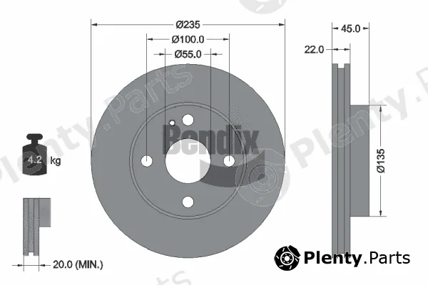 BENDIX Braking BDS1937 — Brake Disc
