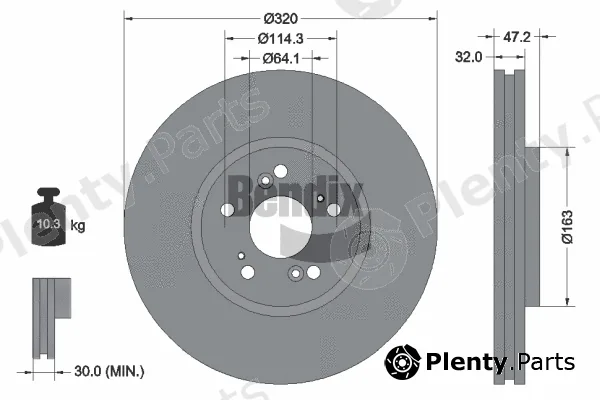 BENDIX Braking BDS2010 — Brake Disc