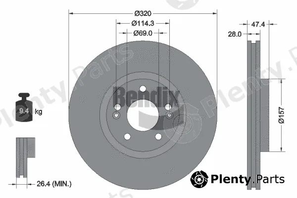 BENDIX Braking BDS1479HC — Brake Disc