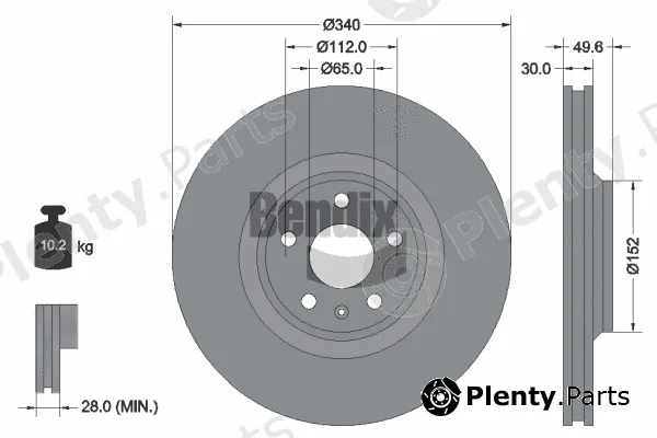 BENDIX Braking BDS2122HC — Brake Disc