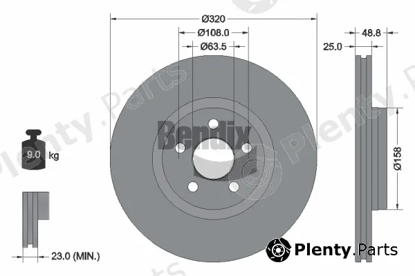 BENDIX Braking BDS2252 — Brake Disc