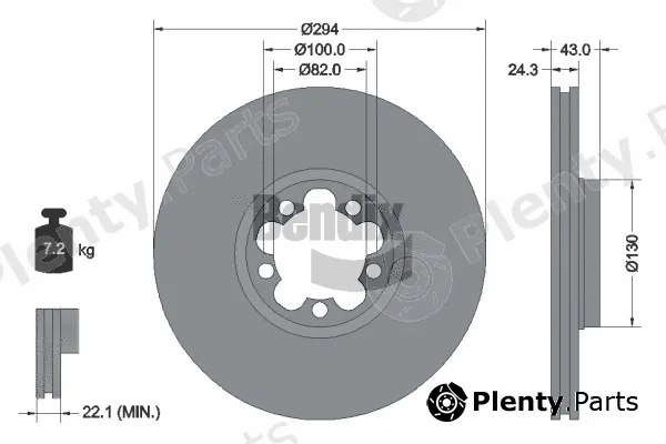 BENDIX Braking BDS1308 — Brake Disc