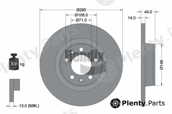 BENDIX Braking BDS1116 — Brake Disc