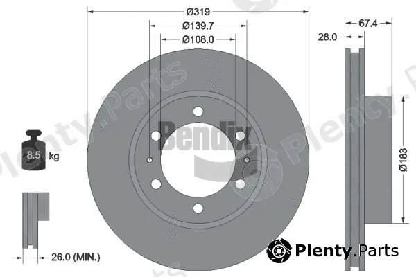BENDIX Braking BDS1535 — Brake Disc