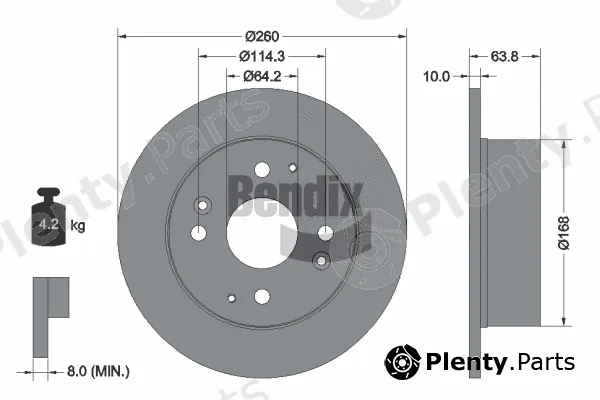 BENDIX Braking BDS1988 — Brake Disc