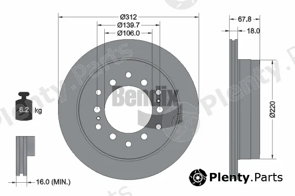BENDIX Braking BDS1289 — Brake Disc