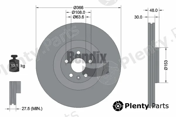 BENDIX Braking BDS1606HC — Brake Disc