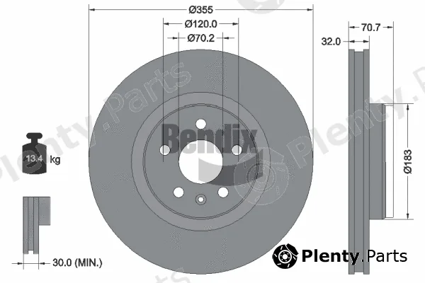 BENDIX Braking BDS2187HC — Brake Disc