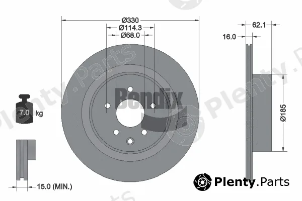 BENDIX Braking BDS1627 — Brake Disc