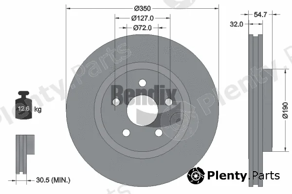 BENDIX Braking BDS1215HC — Brake Disc