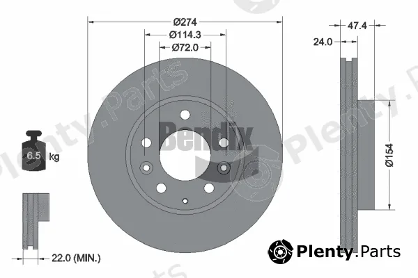 BENDIX Braking BDS1820 — Brake Disc