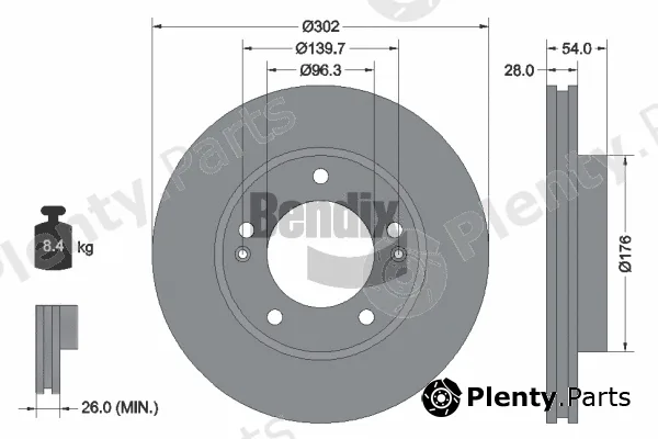 BENDIX Braking BDS1713 — Brake Disc