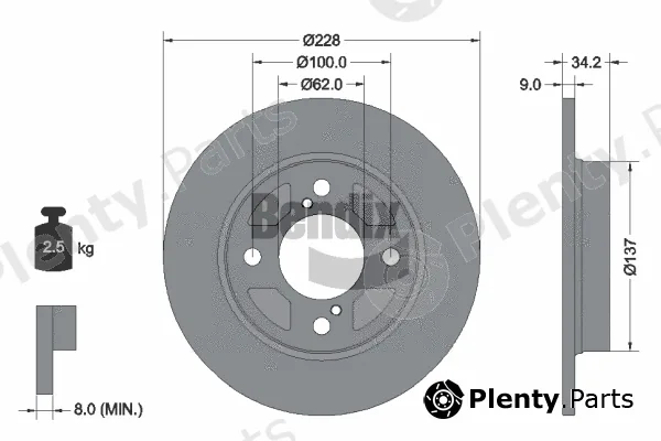BENDIX Braking BDS2137 — Brake Disc
