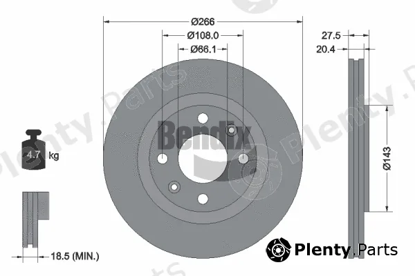 BENDIX Braking BDS1042 — Brake Disc