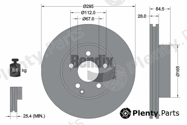 BENDIX Braking BDS1095HC — Brake Disc
