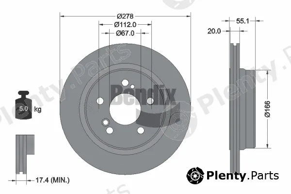 BENDIX Braking BDS2281 — Brake Disc