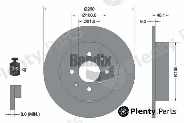BENDIX Braking BDS2153 — Brake Disc