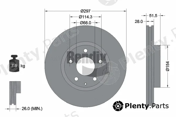 BENDIX Braking BDS1640 — Brake Disc