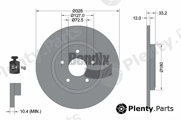 BENDIX Braking BDS1784 — Brake Disc