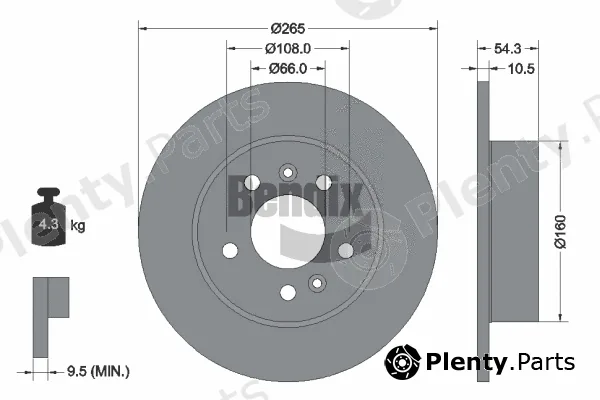 BENDIX Braking BDS1387 — Brake Disc
