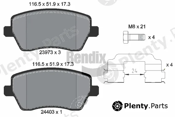 BENDIX Braking BPD1168 — Brake Pad Set, disc brake