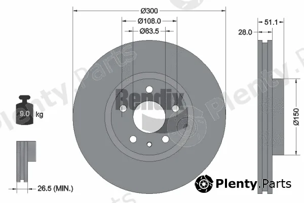 BENDIX Braking BDS1680 — Brake Disc