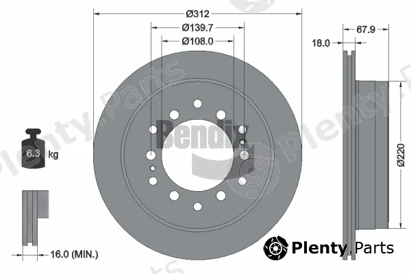 BENDIX Braking BDS1794 — Brake Disc