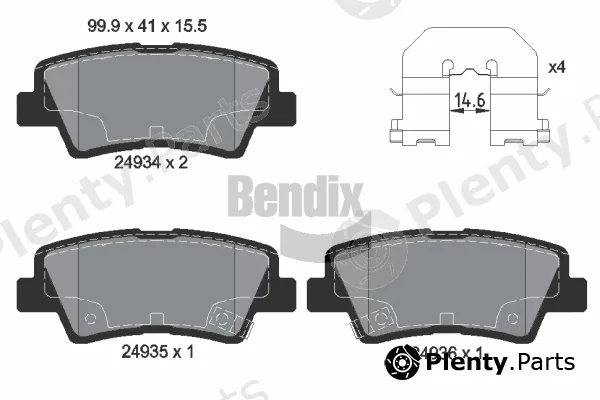 BENDIX Braking BPD2208 — Brake Pad Set, disc brake